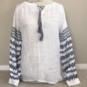 NWT AQUA Boho Blouse XS